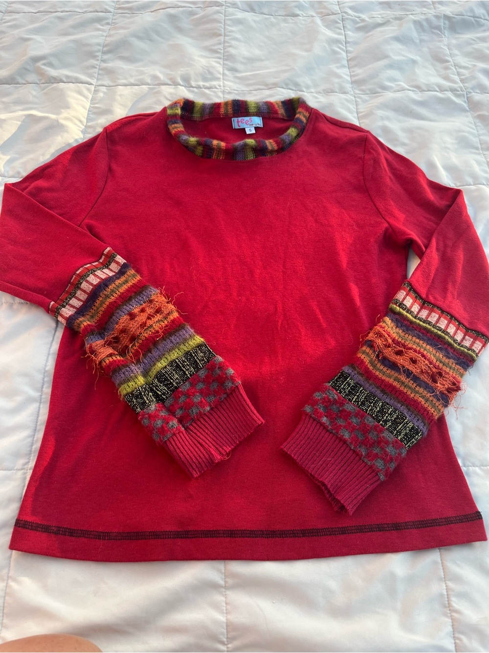 Tees Johnny Was Red Long Sleeve Top, Size S